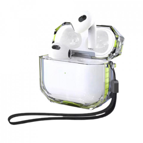 Чехол на AirPods Pro Shockproof Transparent Lime